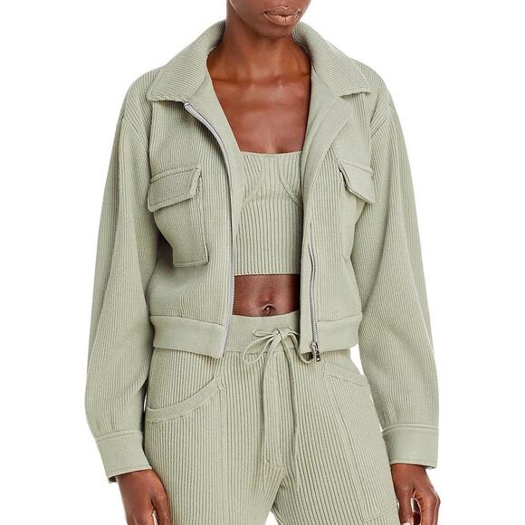 JONATHAN SIMKHAI Womens Ribbed Short Utility Jacket Large - Picture 1 of 13
